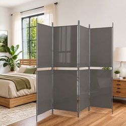 Anthracite Fabric 5-Panel Folding Room Divider