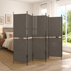 Room Divider 6-Panel Folding Screen Partition Privacy Anthracite 300x220cm