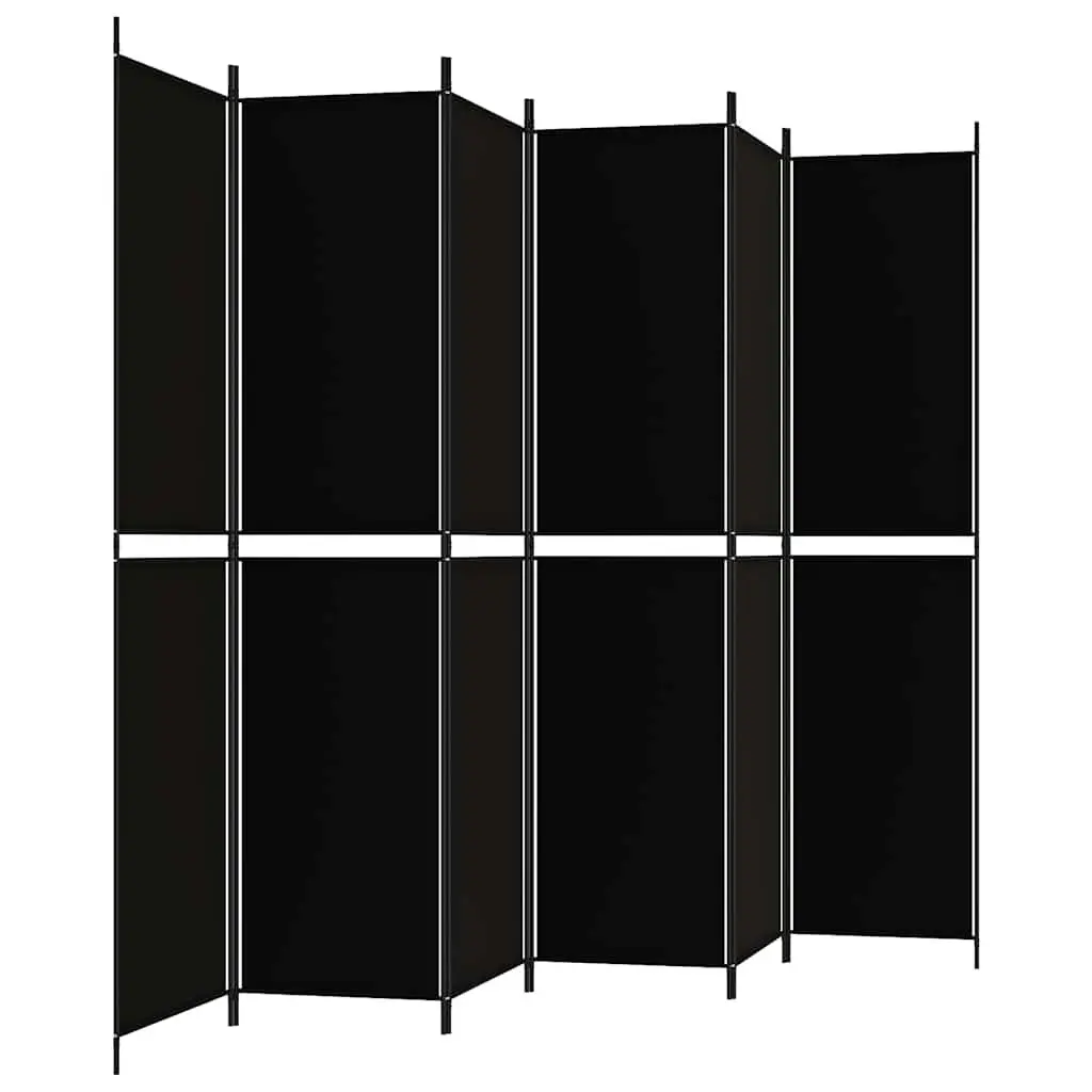 Room Divider Screen Fabric 300x220 cm Foldable Black 6 Panel