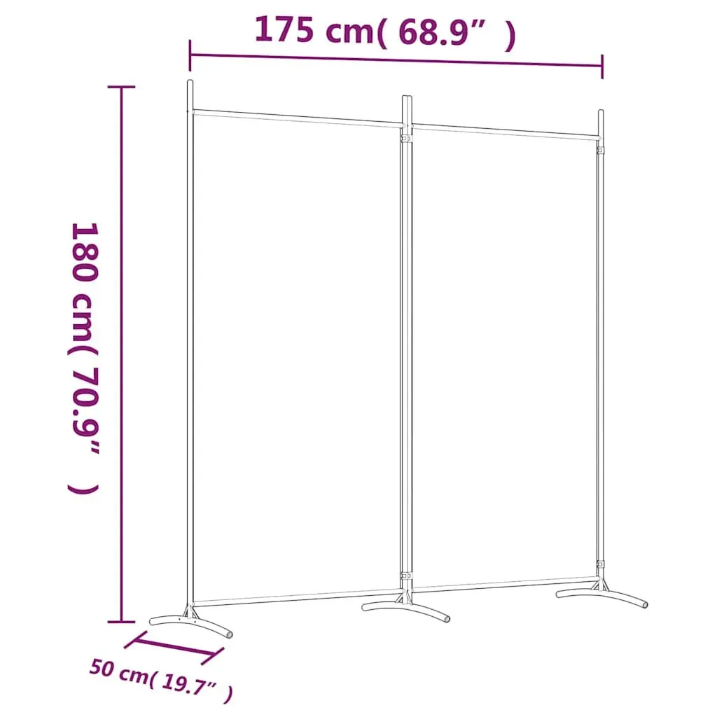 2-Panel White Room Divider for Privacy