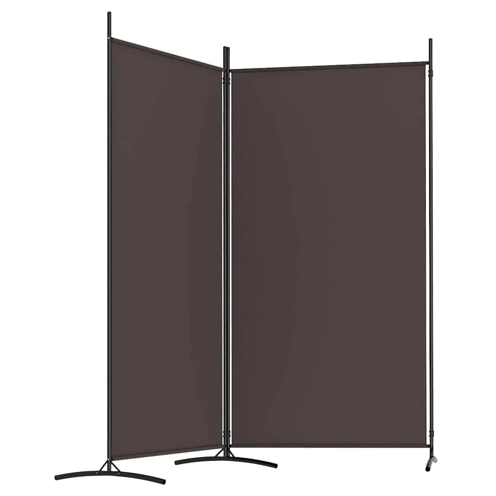 Brown 2-Panel Foldable Room Divider Screen 175x180cm