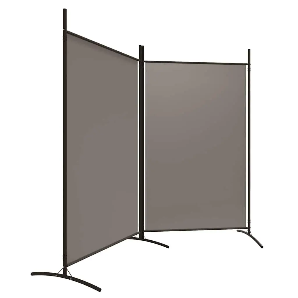 2-Panel Folding Screen Room Divider in Anthracite