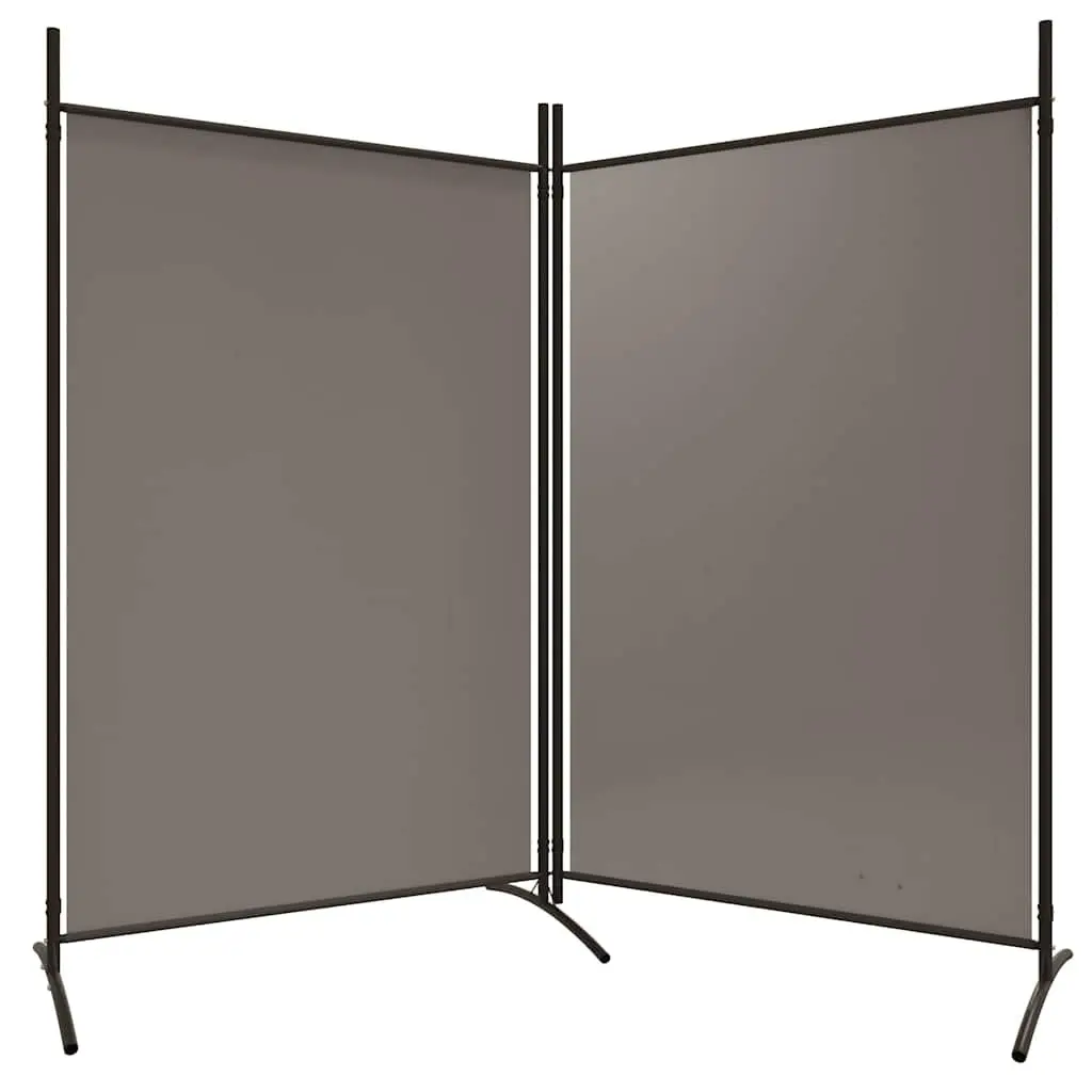 2-Panel Folding Screen Room Divider in Anthracite