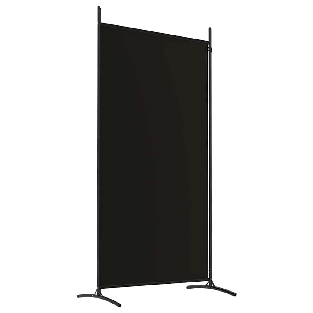 2-Panel Black Fabric Room Divider Screen 175x180cm