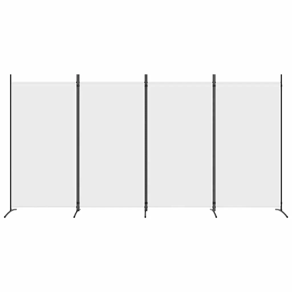 Room Divider Fabric 346x180cm White 4 Panel Folding Screen Privacy Partition
