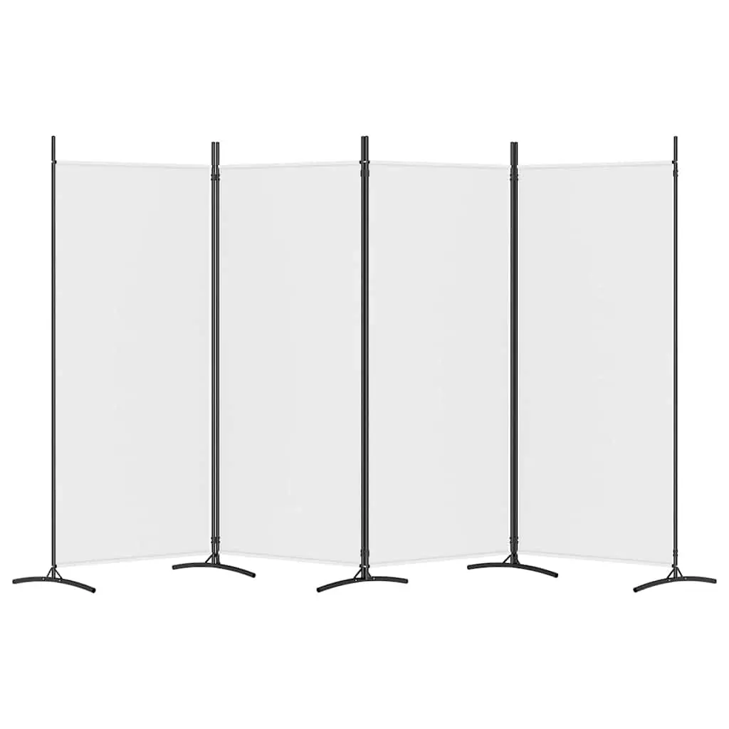 Room Divider Fabric 346x180cm White 4 Panel Folding Screen Privacy Partition