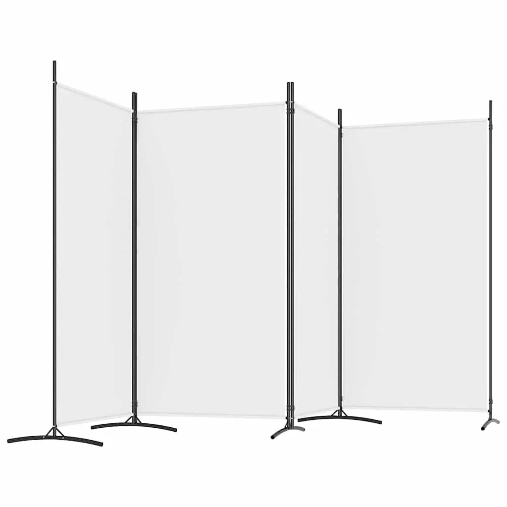 Room Divider Fabric 346x180cm White 4 Panel Folding Screen Privacy Partition