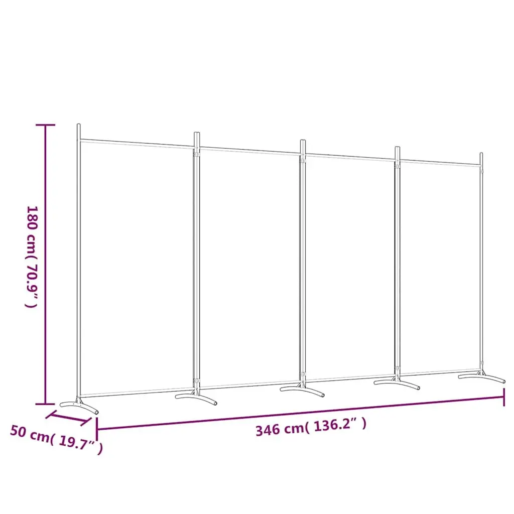 4-Panel Room Divider Folding Privacy Screen