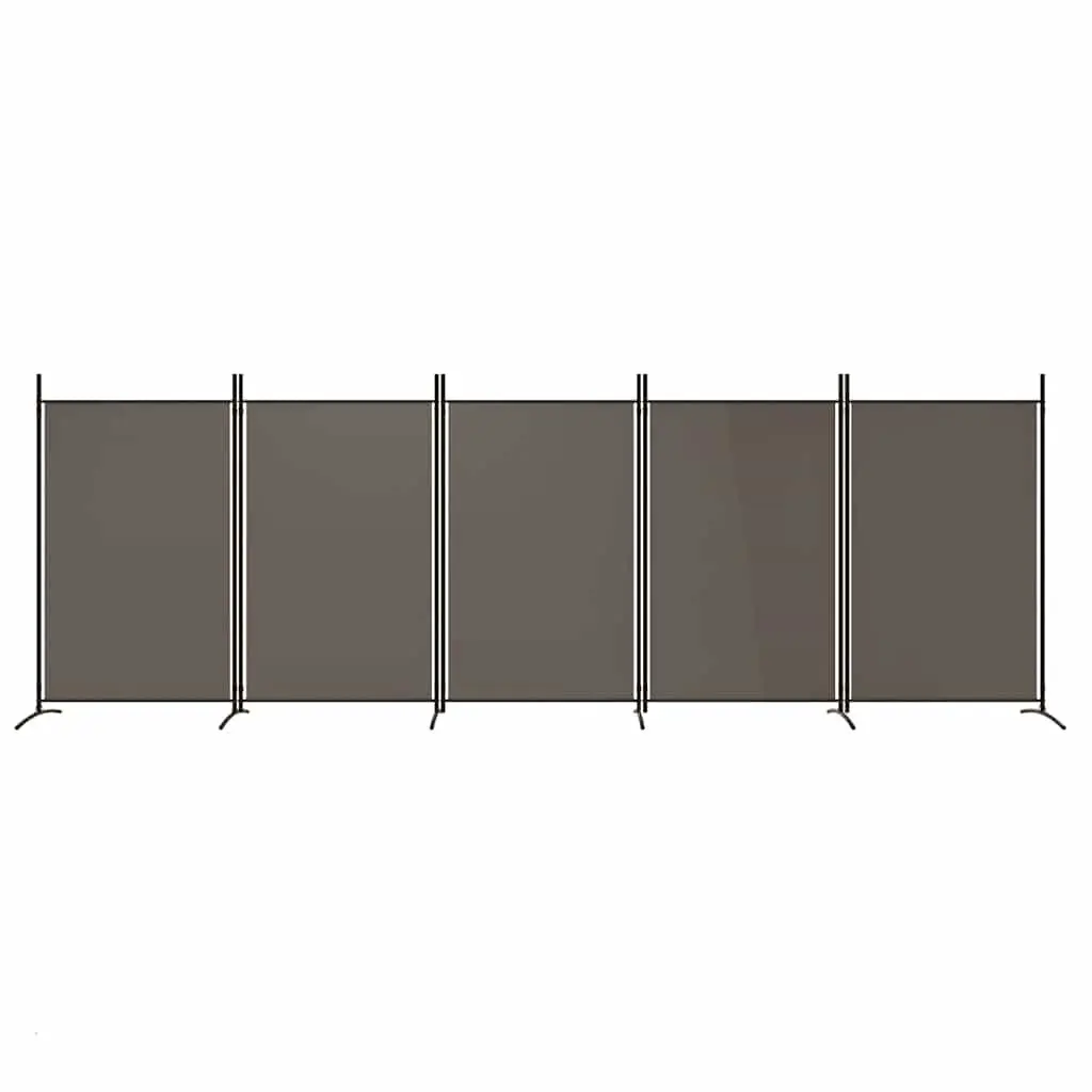5-Panel Foldable Room Divider Screen in Anthracite