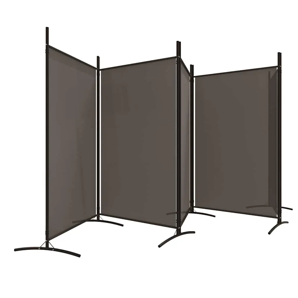 5-Panel Foldable Room Divider Screen in Anthracite