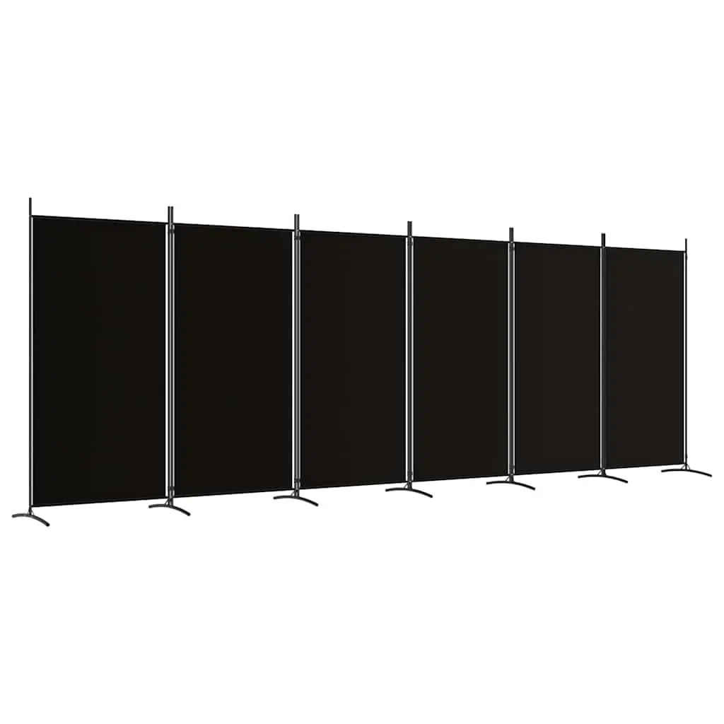 6-Panel Foldable Room Divider Black