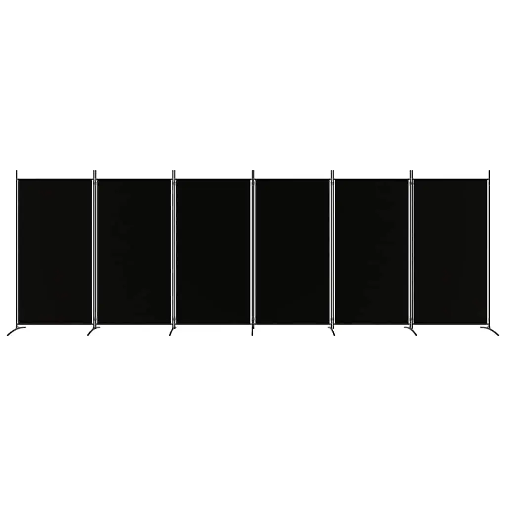 6-Panel Foldable Room Divider Black