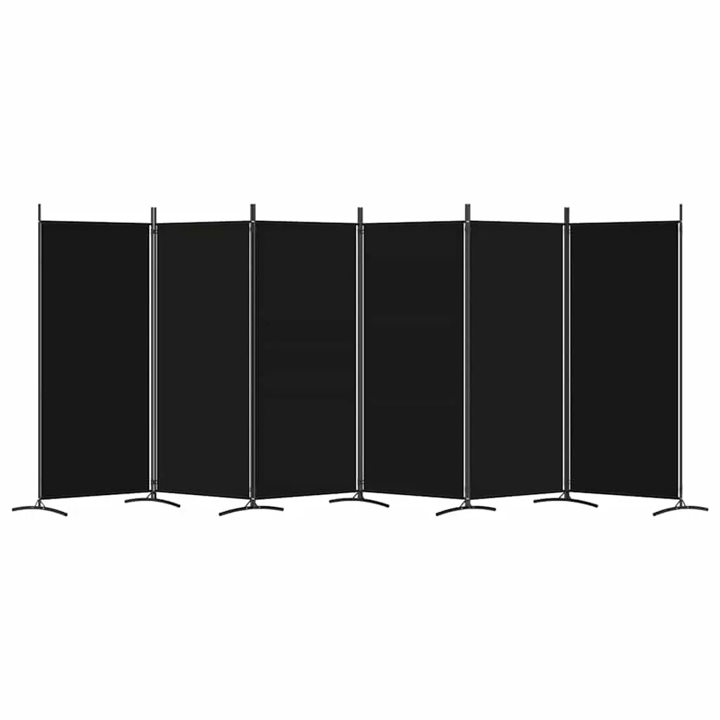 6-Panel Foldable Room Divider Black