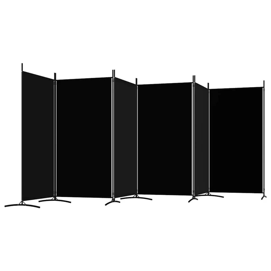6-Panel Foldable Room Divider Black
