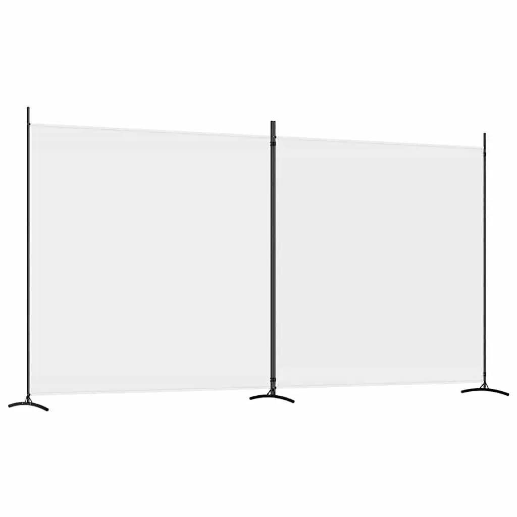 White Fabric 2-Panel Room Divider 348x180cm