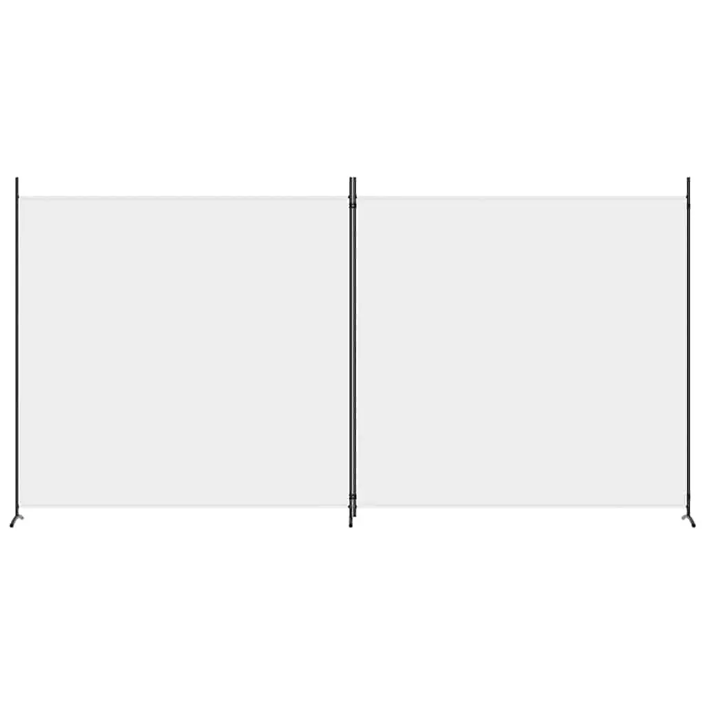 White Fabric 2-Panel Room Divider 348x180cm