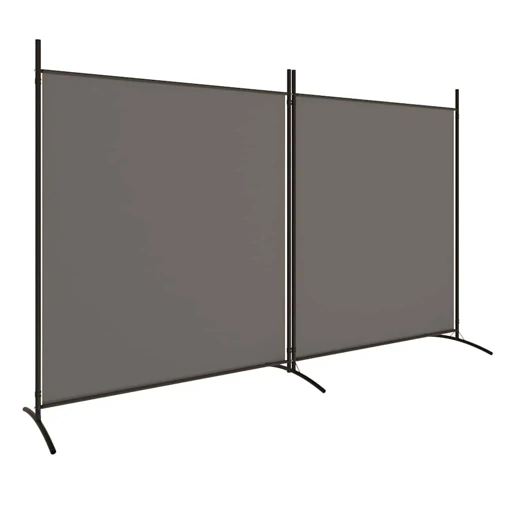 Room Divider Fabric 348x180 cm Anthracite 2-Panel Foldable Partition Screen