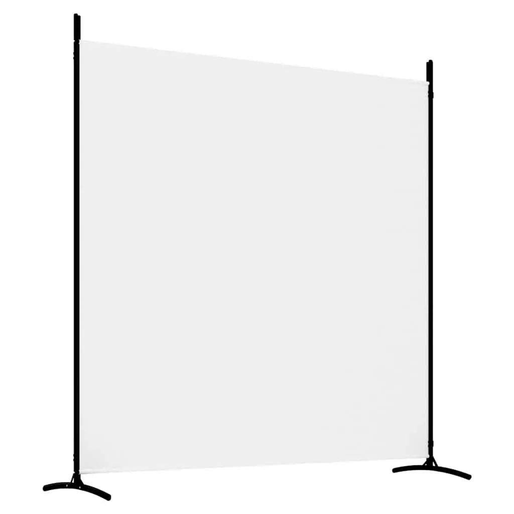 3-Panel Room Divider White Fabric Folding Partition Screen Space Divider