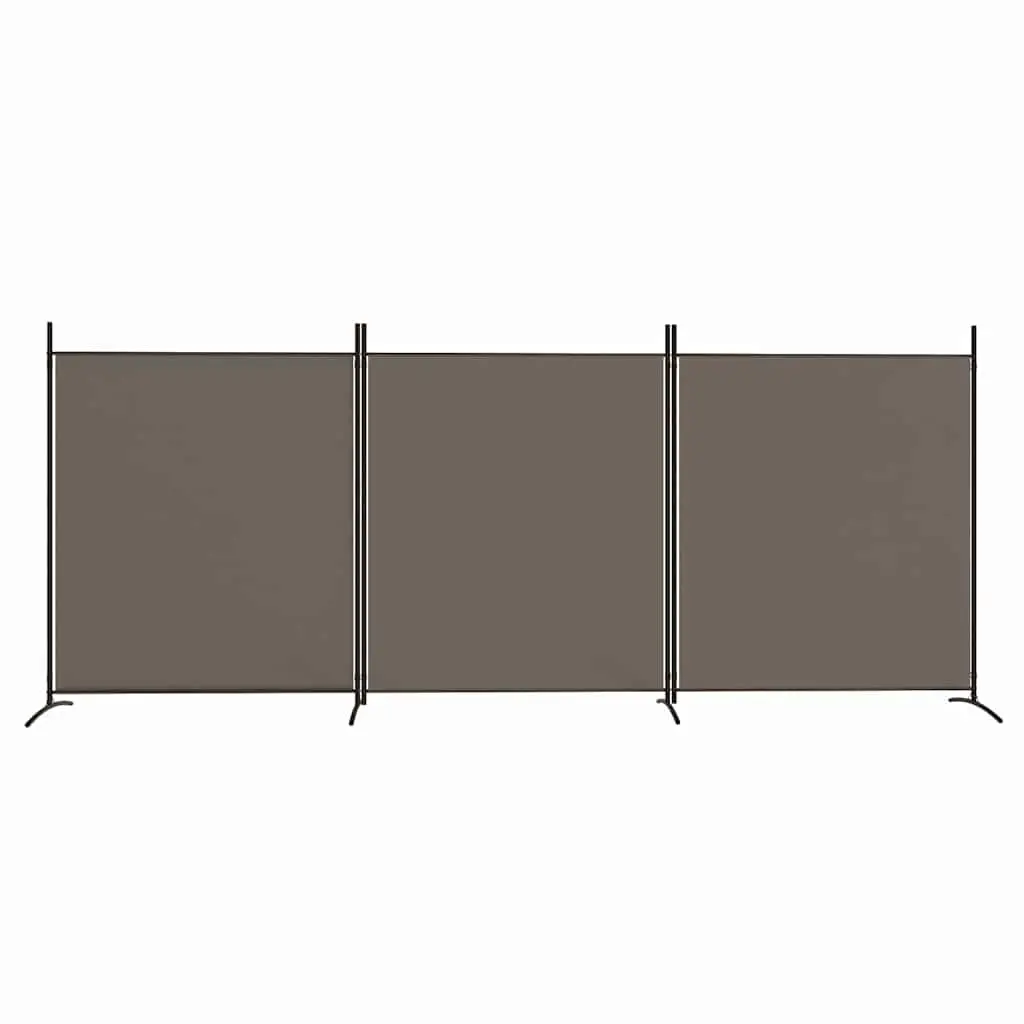 3-Panel Room Divider with Anthracite Fabric