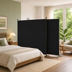 Premium 4-Panel Folding Partition Screen in Black