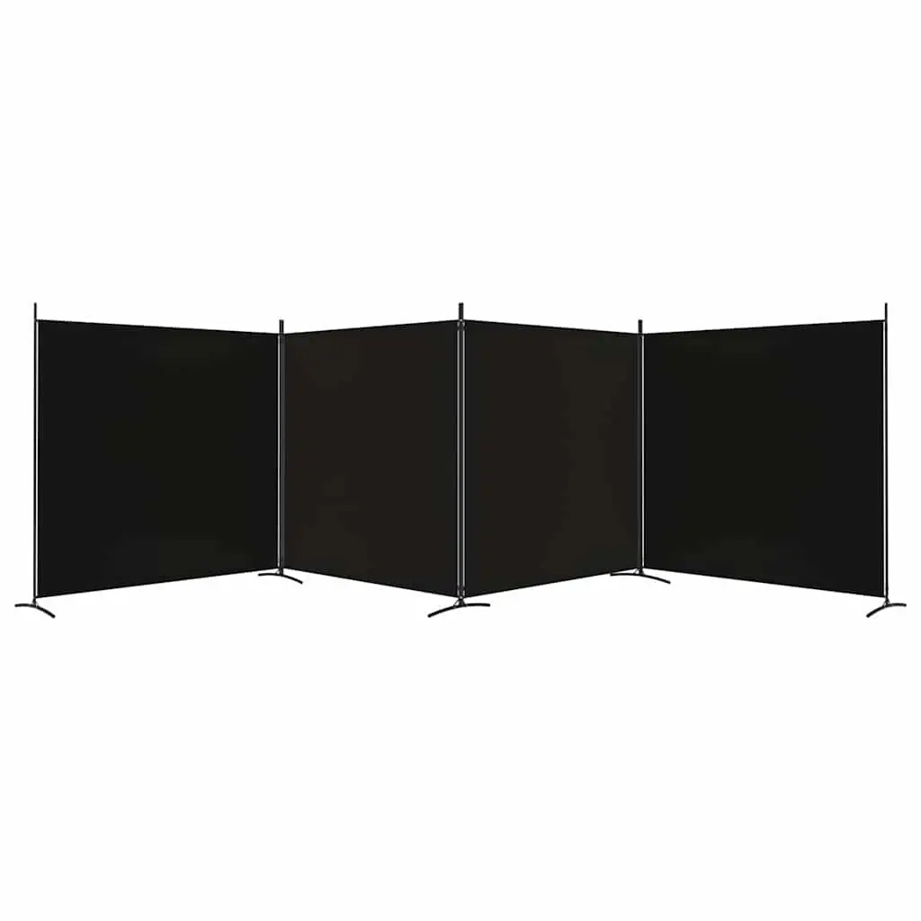 4-Panel Folding Partition Screen in Black