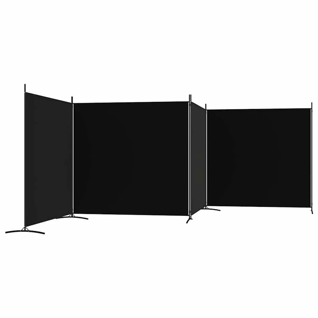 4-Panel Folding Partition Screen in Black