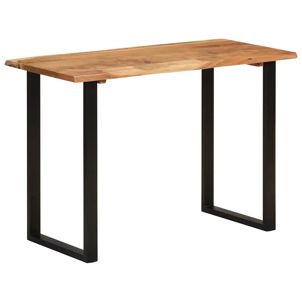 Solid Acacia Wood Dining Table 110x50x76cm with Iron Legs
