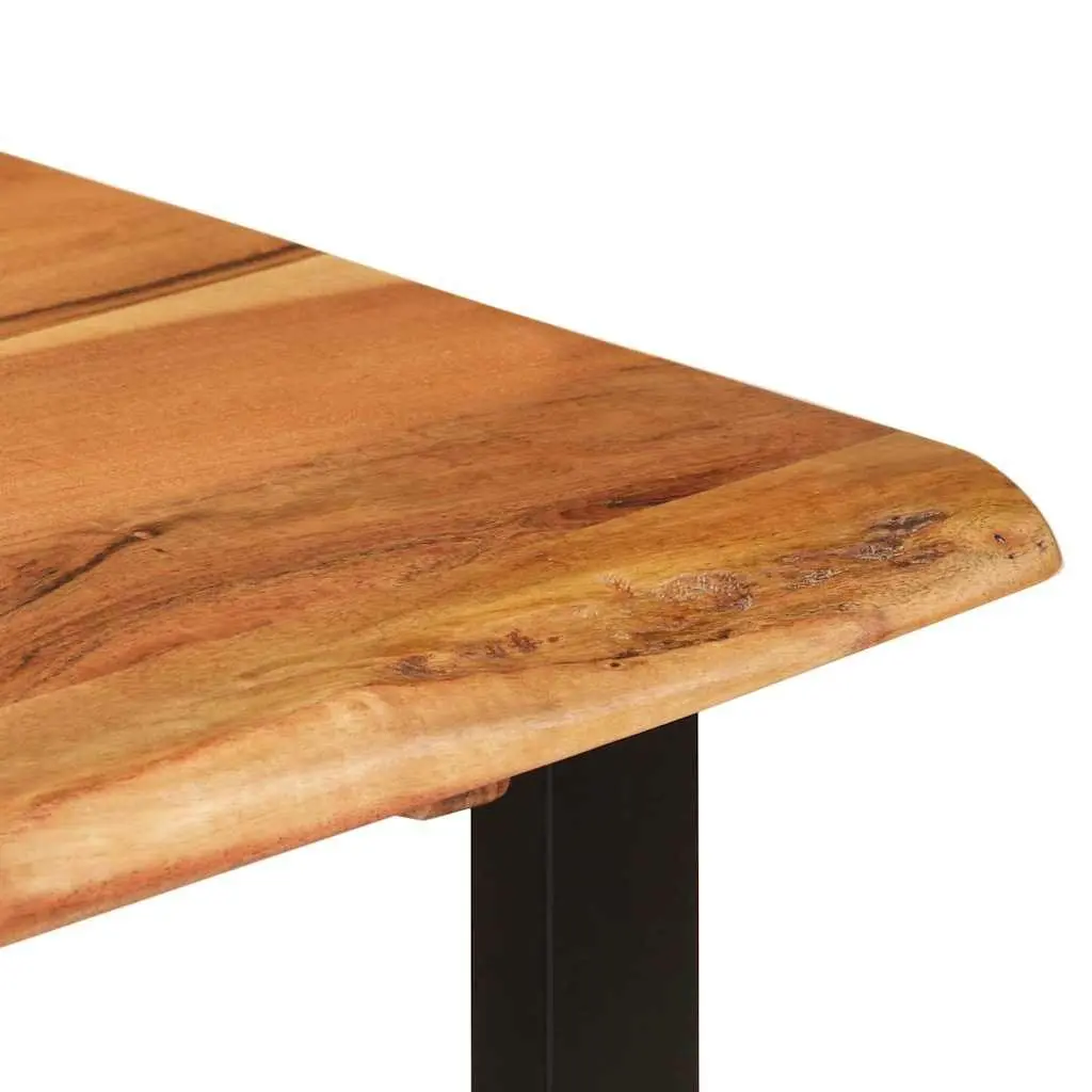 Solid Acacia Wood Dining Table 110x50x76cm with Iron Legs