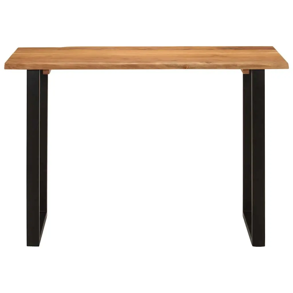 Solid Acacia Wood Dining Table 110x50x76cm with Iron Legs