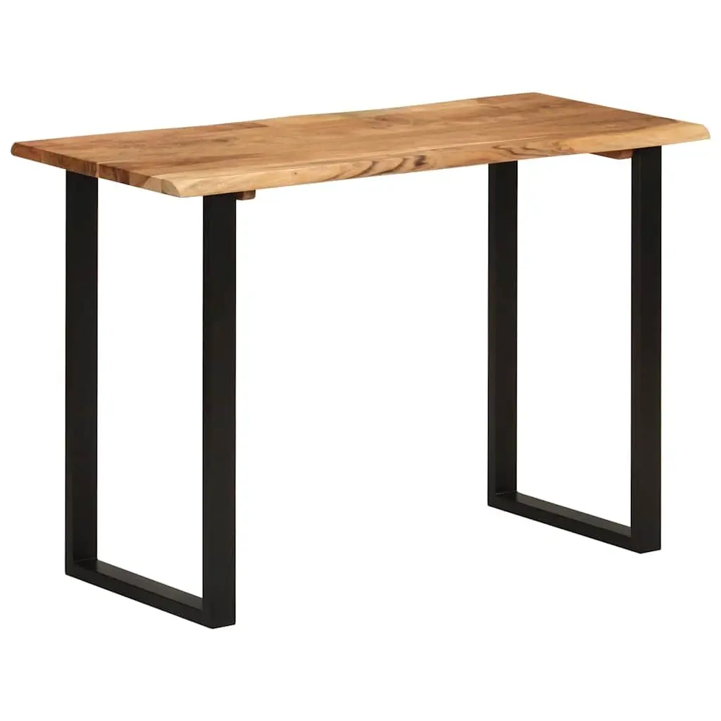 Solid Acacia Wood Dining Table 110x50x76cm with Iron Legs
