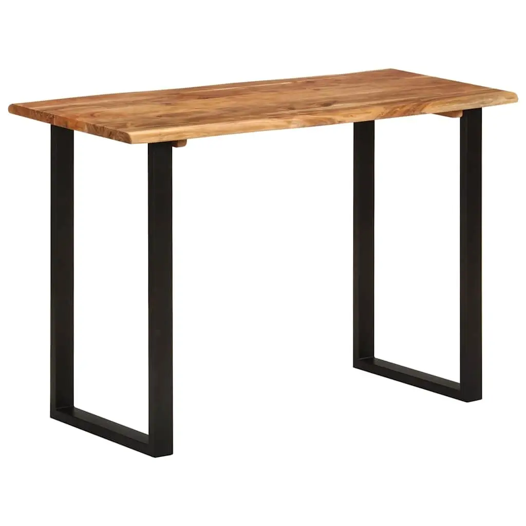 Solid Acacia Wood Dining Table 110x50x76cm with Iron Legs