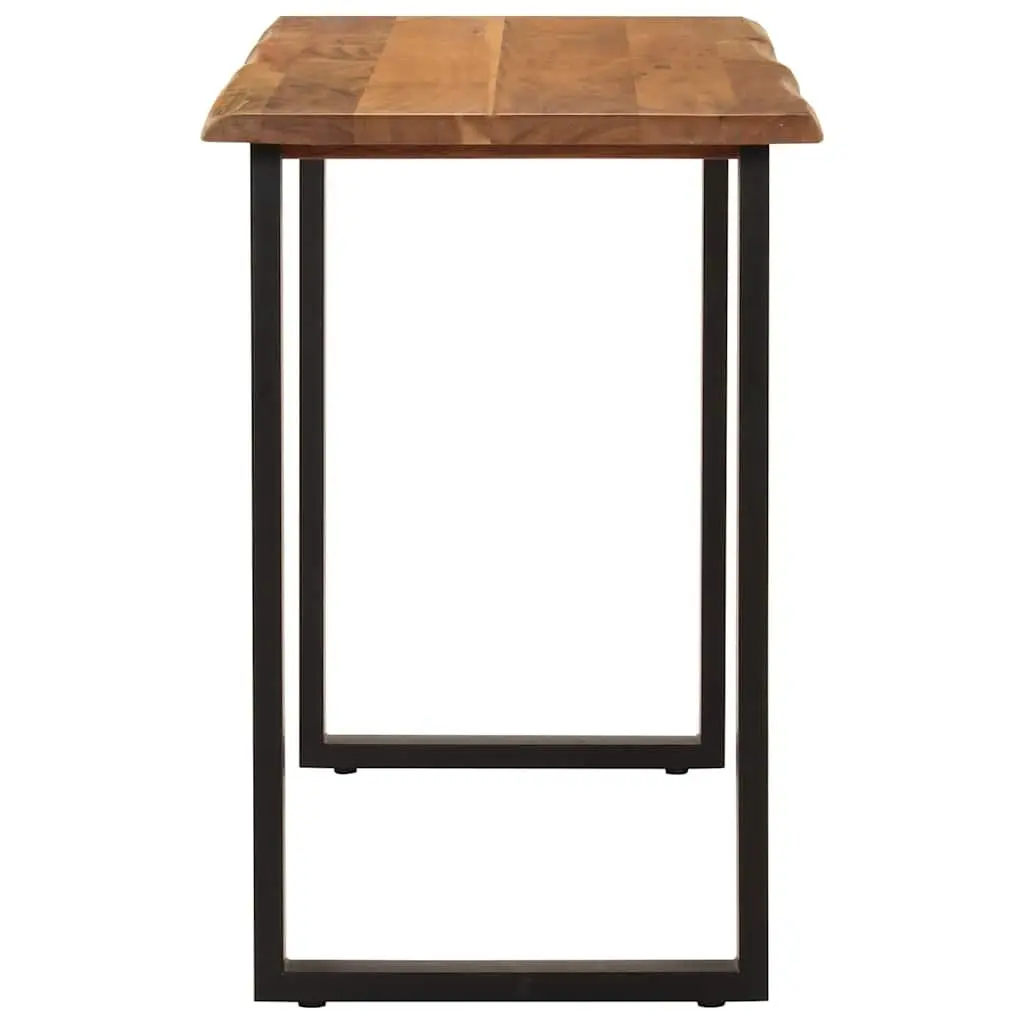 Solid Acacia Wood Dining Table 110x50x76cm with Iron Legs