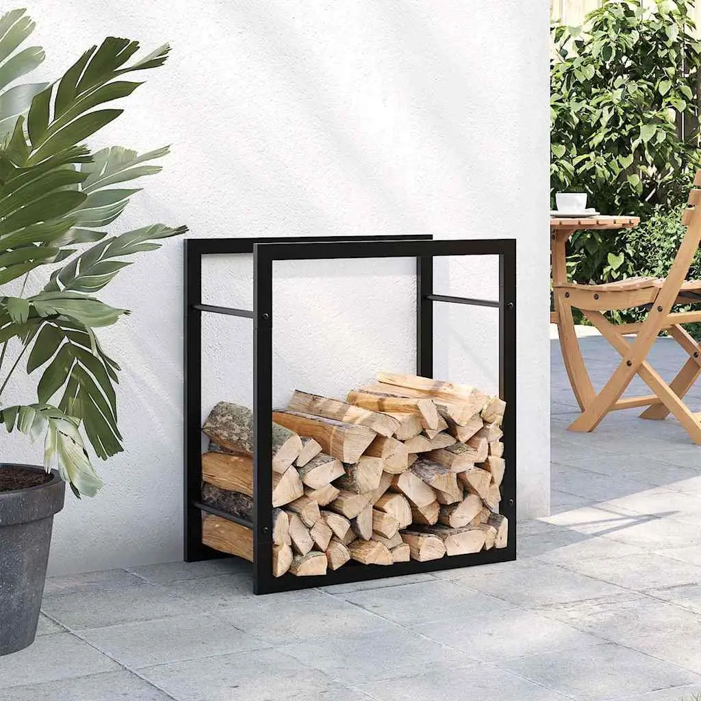 Firewood Rack Steel 50x28x56cm Black