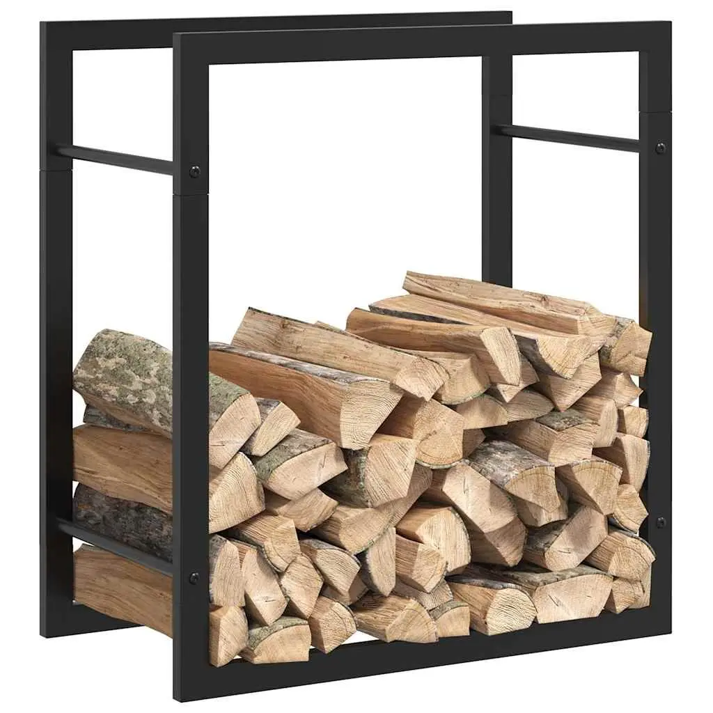Firewood Rack Steel 50x28x56cm Black