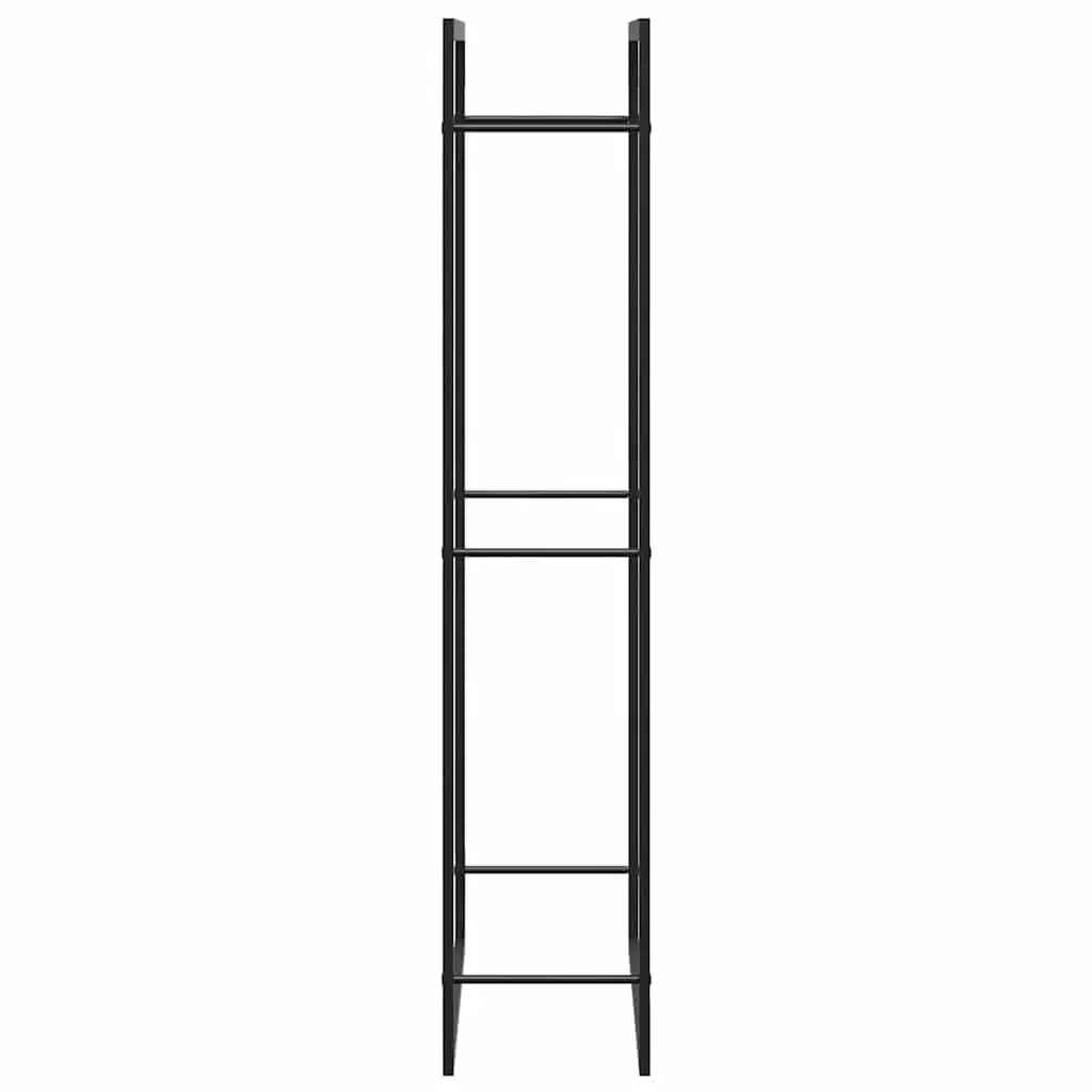 Firewood Rack Black Steel 80 x 28 x 154 cm