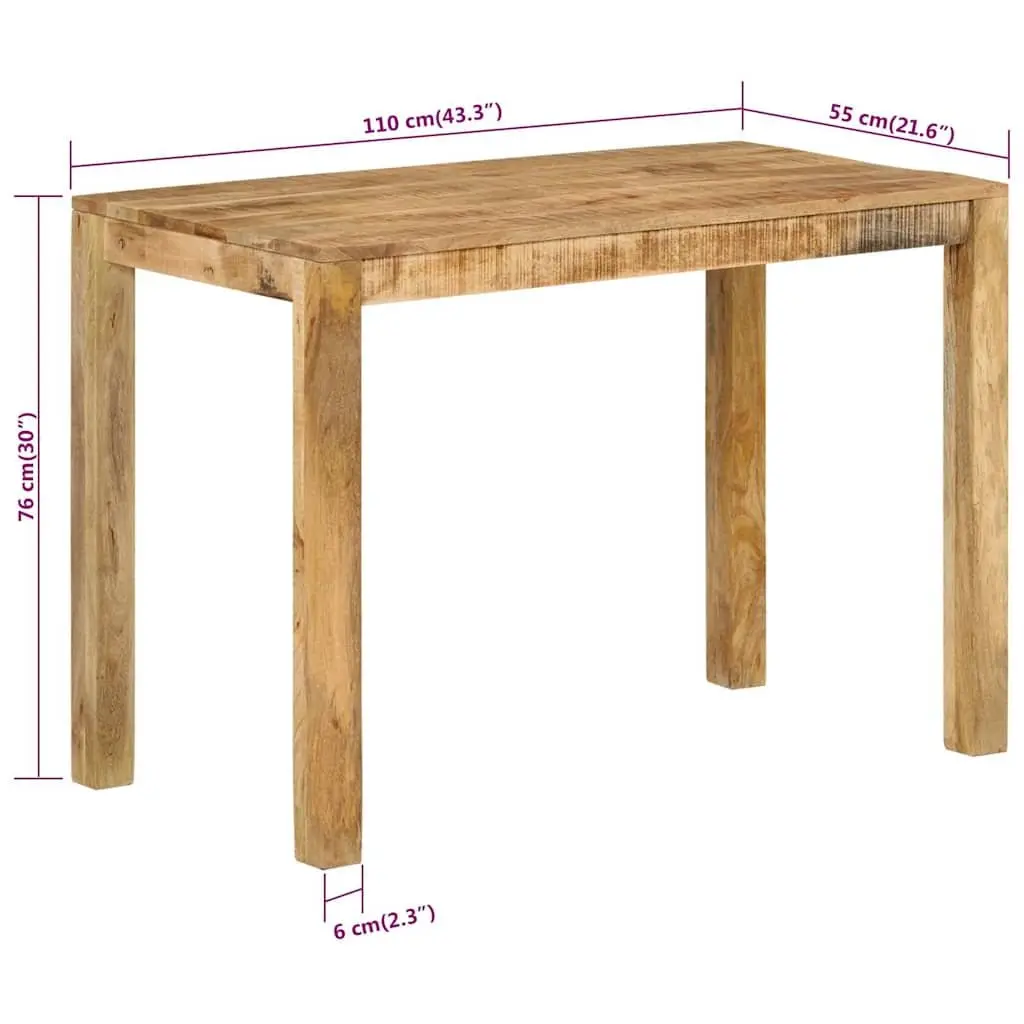 Brown Solid Wood Dining Table 110x55x76 cm