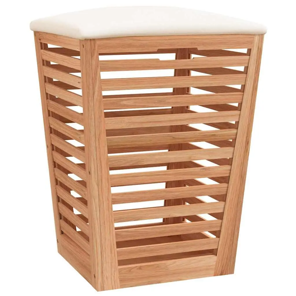 Wooden Bathroom Storage Stool with Cushion Lid