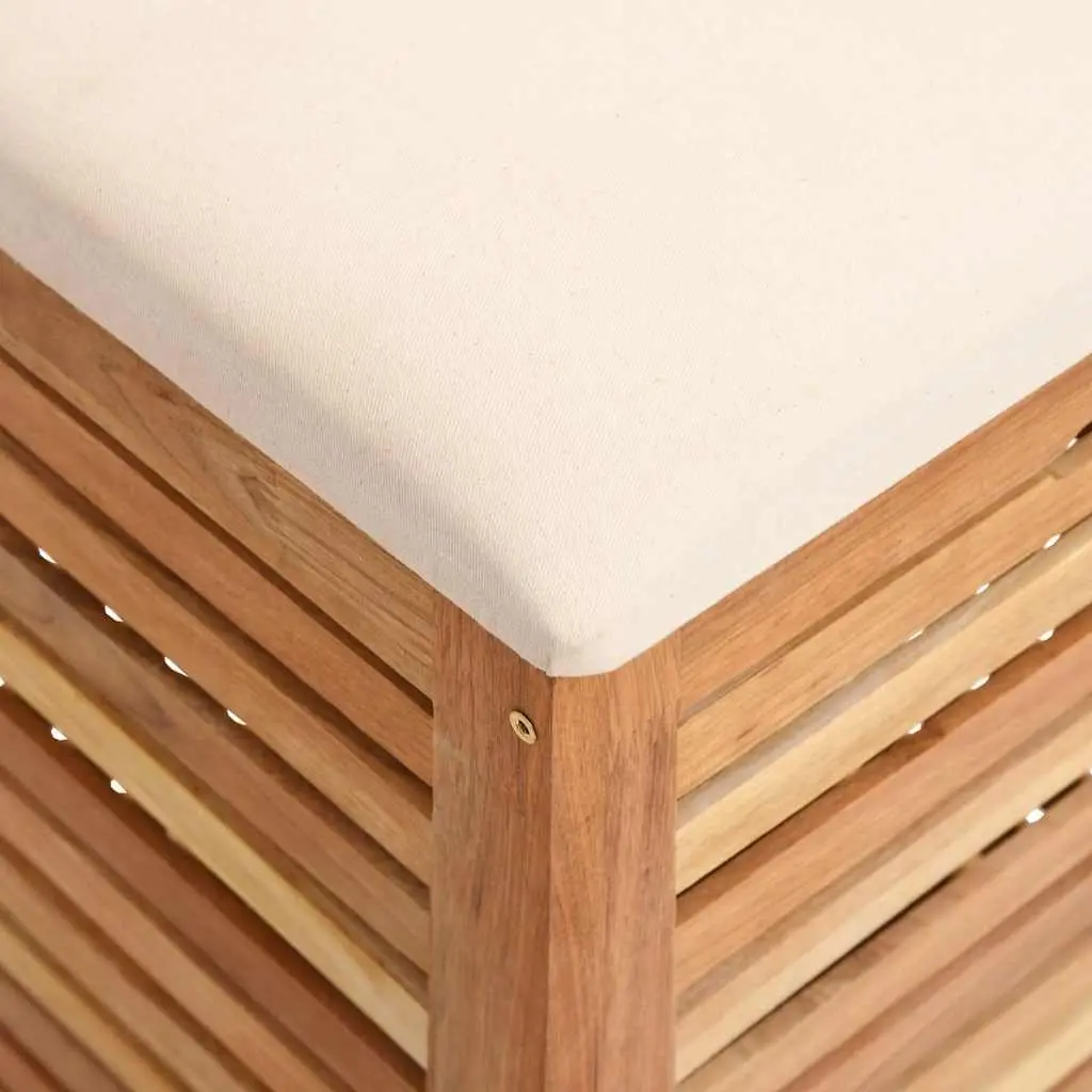 Wooden Bathroom Storage Stool with Cushion Lid