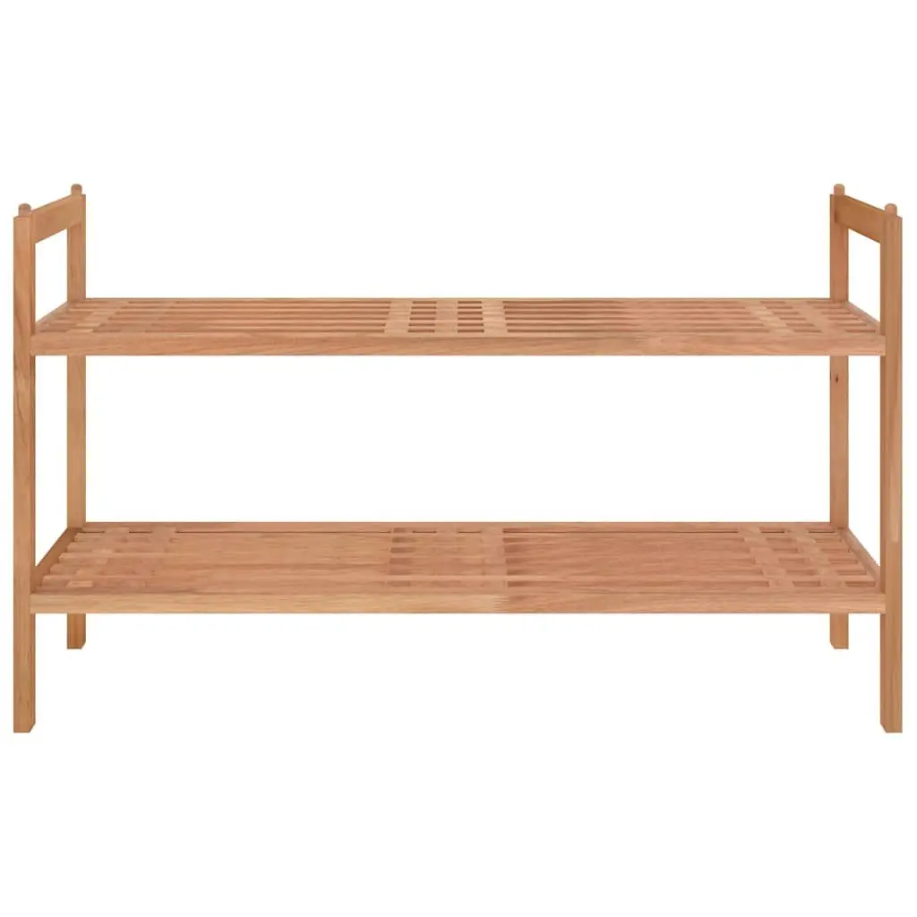 Shoe Rack in Solid Walnut Wood with 2 Shelves