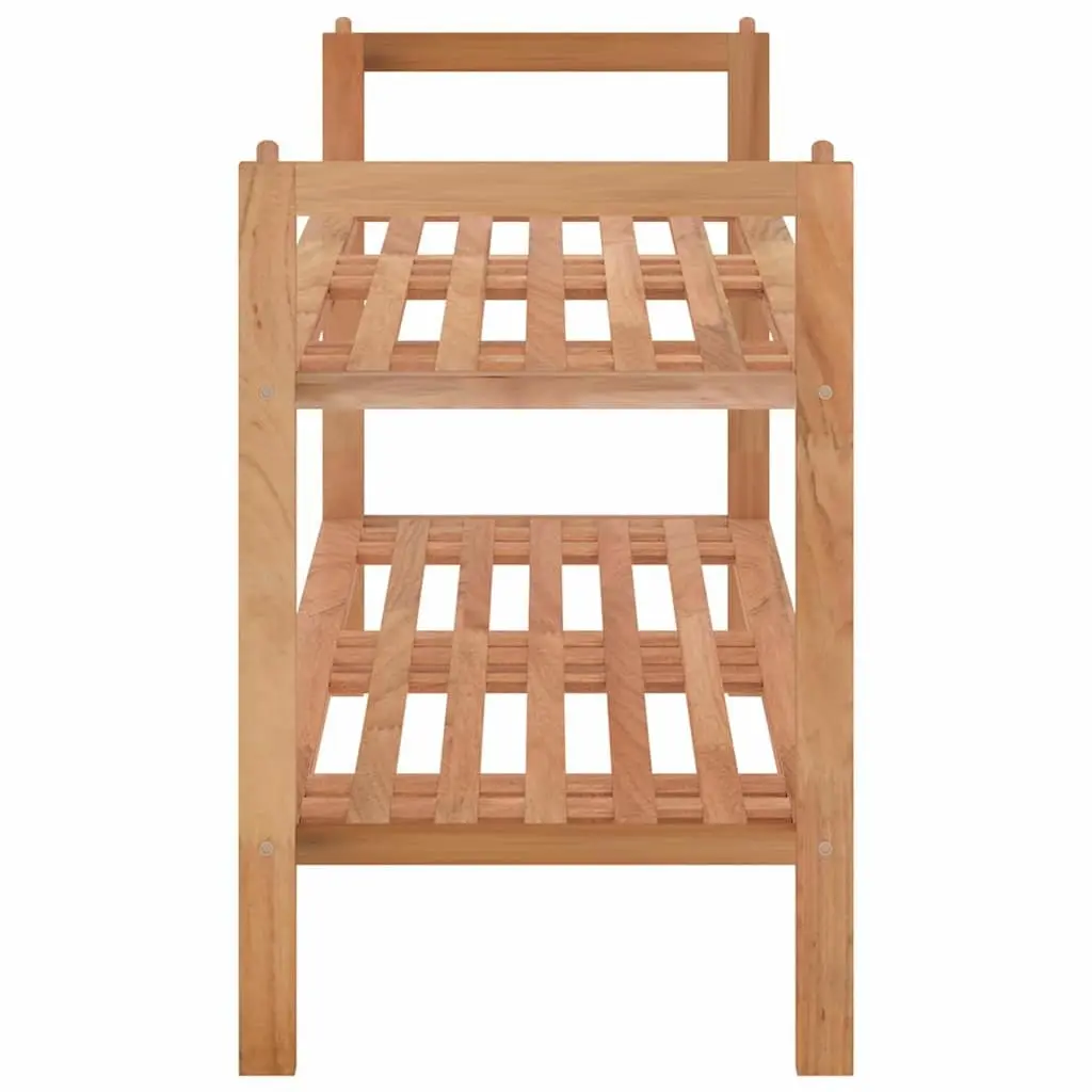 Shoe Rack in Solid Walnut Wood with 2 Shelves