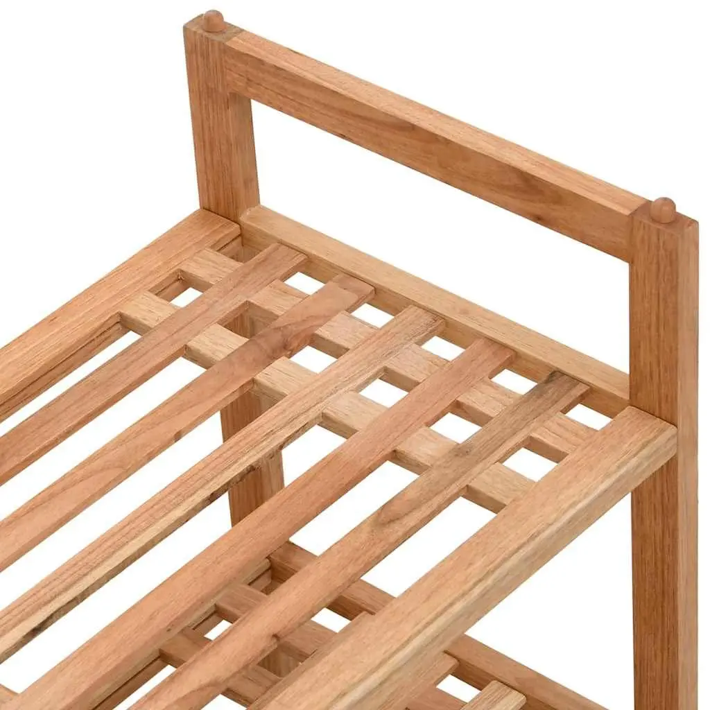 Shoe Rack 2 pcs Storage Organiser Stackable Shelves Wooden Walnut Brown