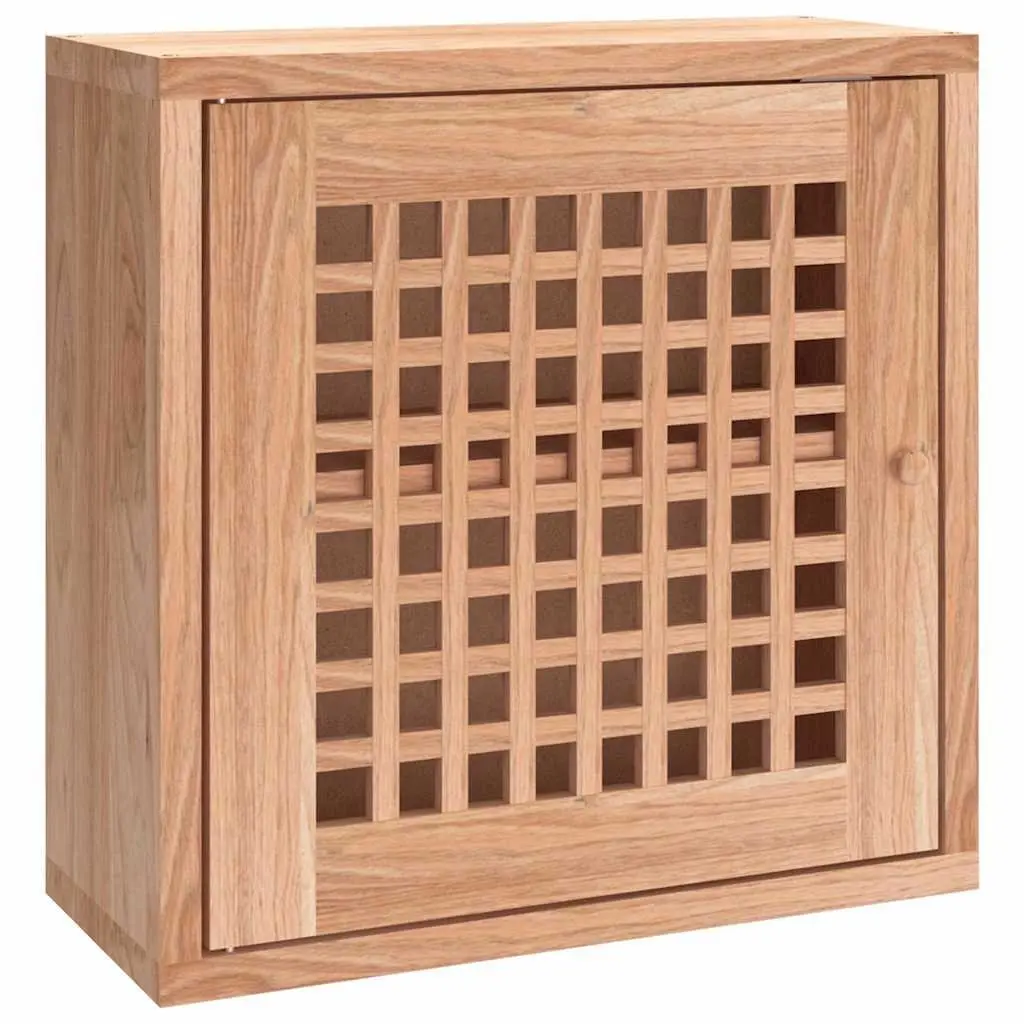 Solid Wood Wall Cabinet with 2 Compartments 42x18x42cm