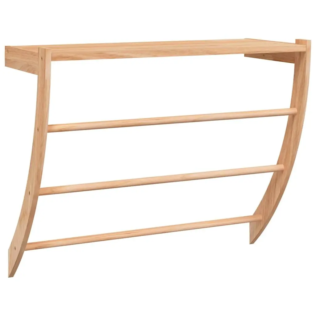 Towel Rack Solid Walnut Wood 60x25.5x49 cm Bathroom Towel Holder 3 Bars Shelf