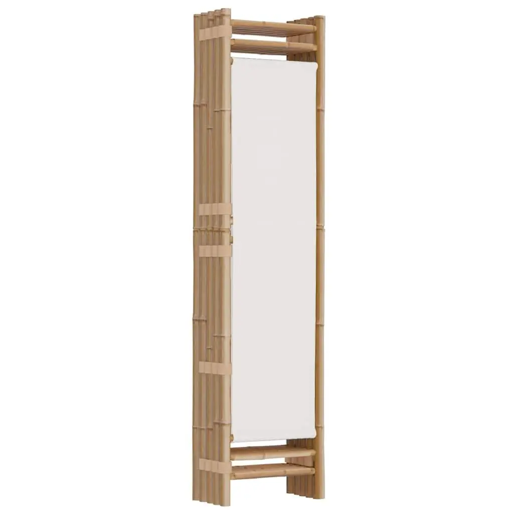 Room Divider Bamboo Canvas 5 Panel 200cm Cream