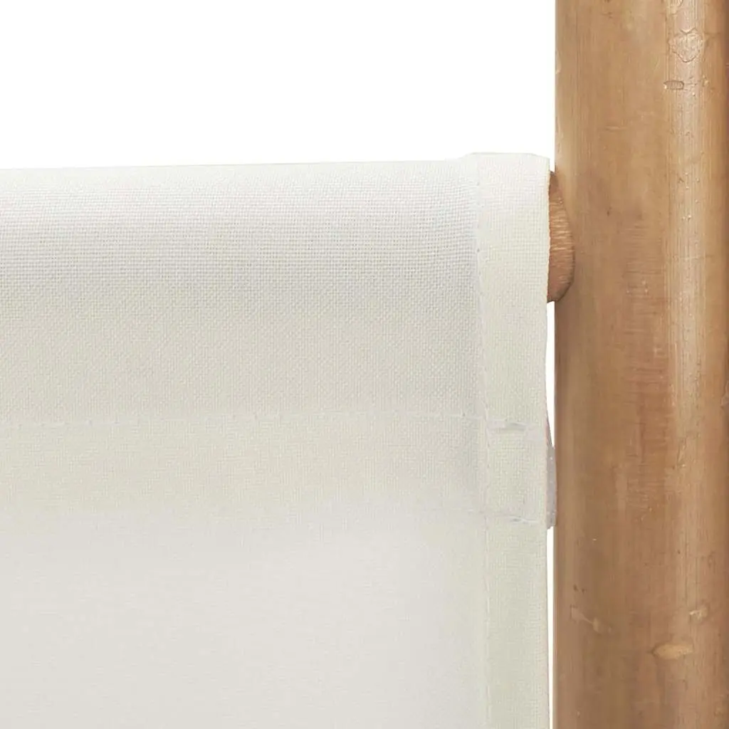 6-Panel Folding Room Divider with Bamboo Frame
