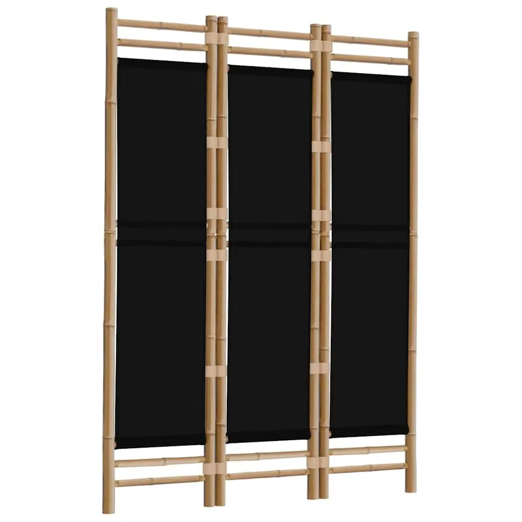3-Panel Bamboo Canvas Room Divider Screen