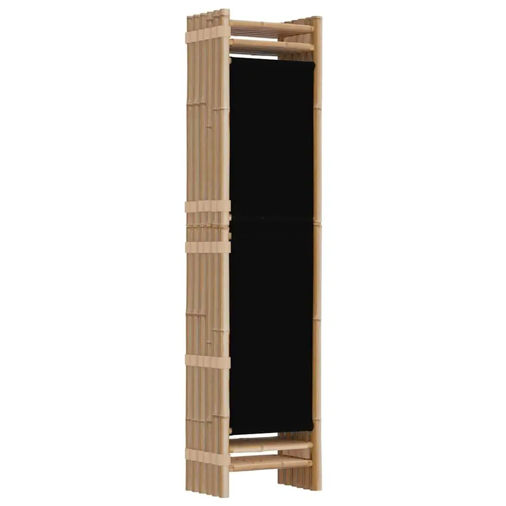 Room Divider 6-Panel Folding Privacy Screen Bamboo Canvas Black 240cm Partition