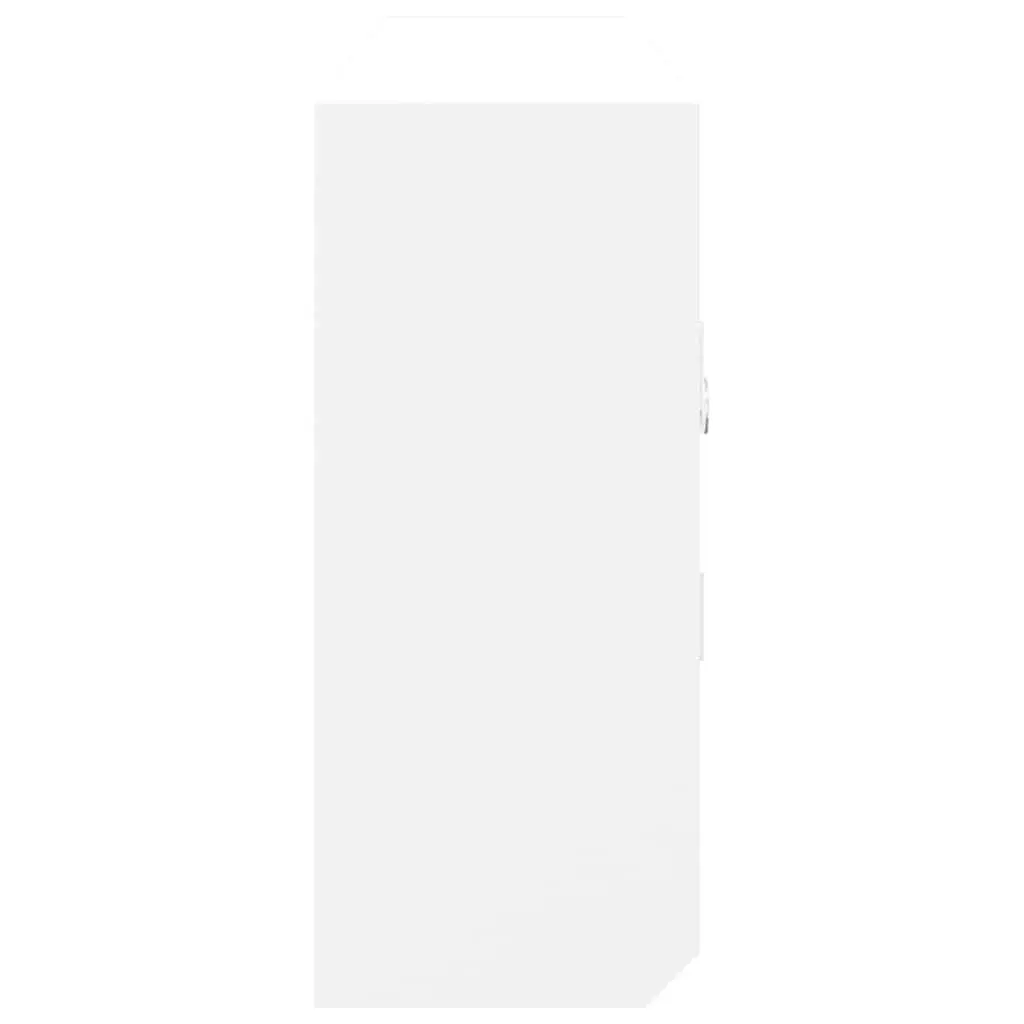 White Wall-Mounted Key Cabinet with Compartments and Hooks