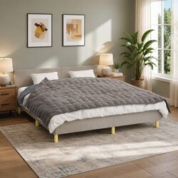 Weighted Blanket Grey 155x220cm 7kg Pressure Sleep Comfort Bedding Quilt
