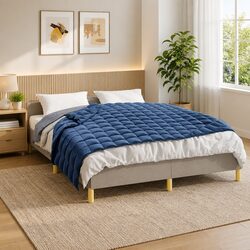 Blue Weighted Blanket 150x200 cm 7 kg for Comfort